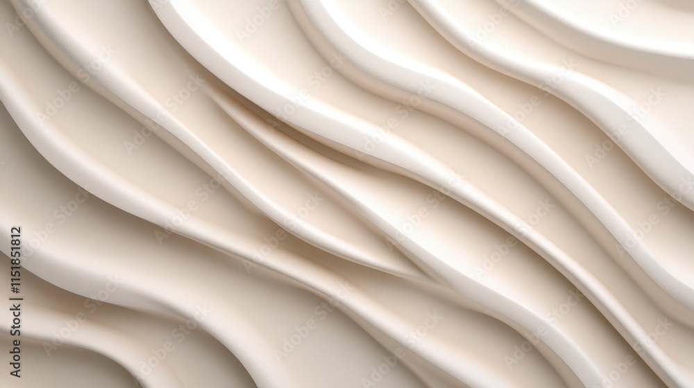Poster a smooth, undulating surface featuring soft, cream-colored waves, creating a serene and elegant visu