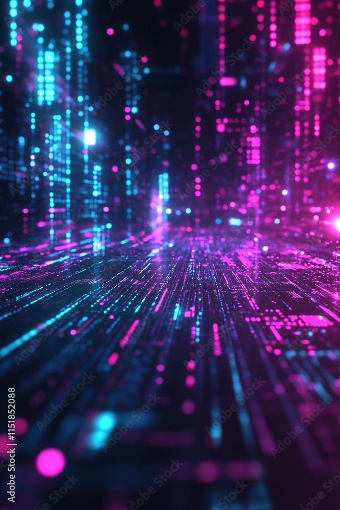 Poster vivid abstract background showcasing dynamic data waves in vibrant colors. generative ai