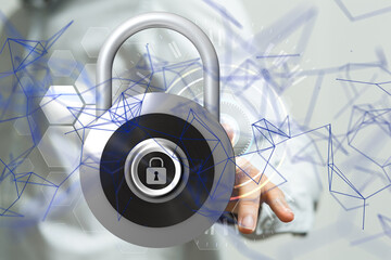 abstract lines with dots over dark background.