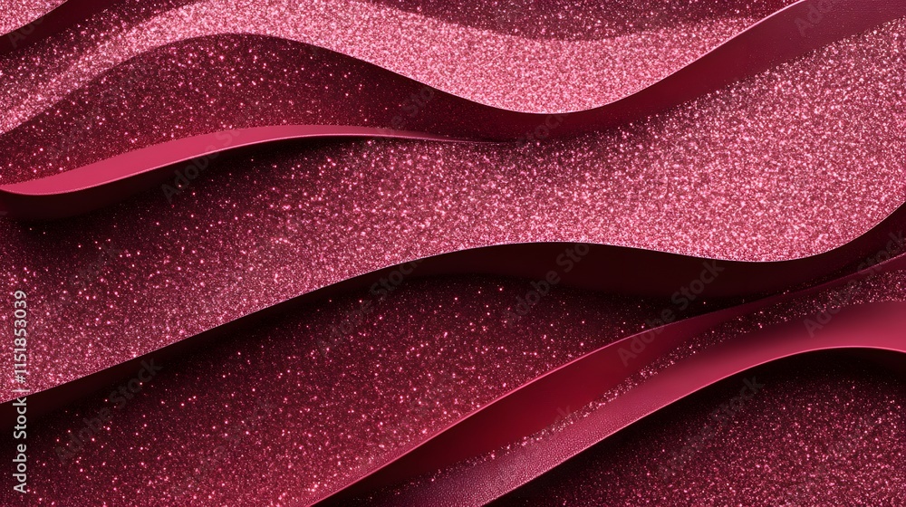 Poster abstract glittering red waves design background
