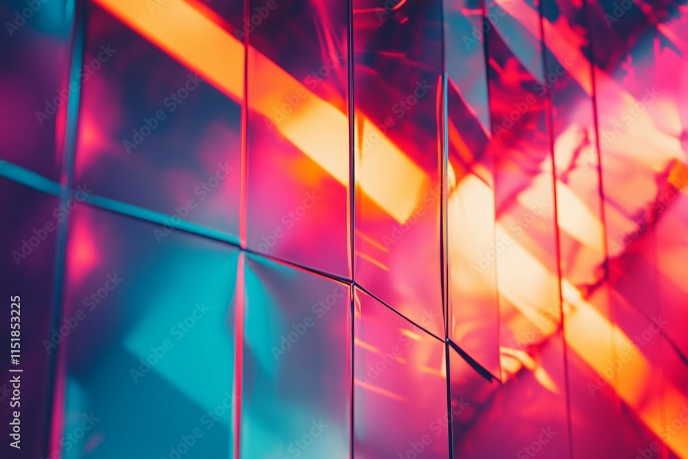 Poster bright background reflecting vibrant colors and dynamic light patterns. generative ai