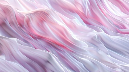 A serene, flowing pattern of white and pink waves
