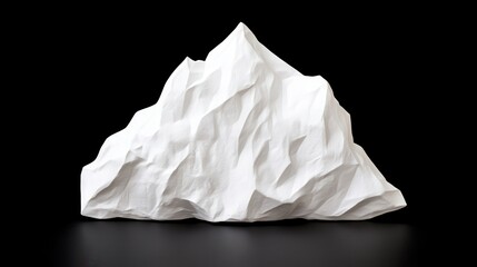 Obraz premium A stylized white mountain sculpture against a black background, showcasing its textured surface and sharp peaks.
