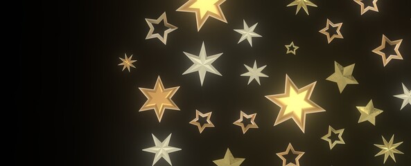 Gilded Wonder: Explore the Magic of a 3D Gold Stars Rain