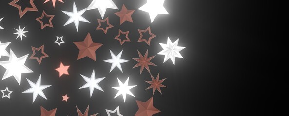 Stellar Christmas Symphony: Exquisite 3D Illustration of Falling Stars in Harmonious Motion for the...
