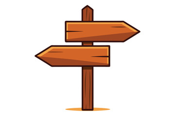 wooden arrow sign vector illustration on white background