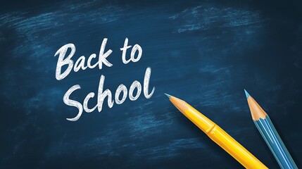 A minimalist indigo blackboard design with crisp "Back to School" text and ample space for writing
