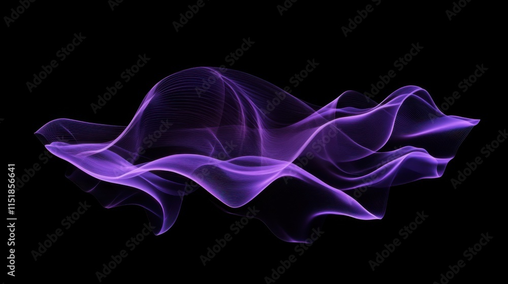Poster abstract purple waves create a mesmerizing visual effect against a dark background