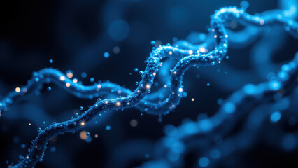 Obraz premium Illustration of Semaglutide molecule with blue glow.