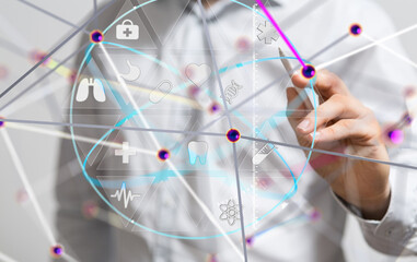 digital medical futuristic interface 3D rendering - 3d
