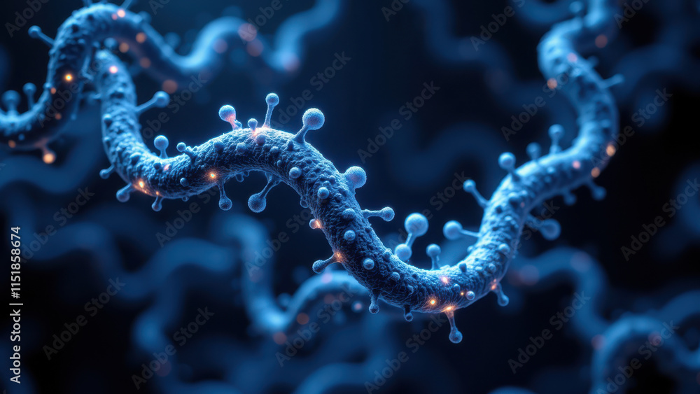 Poster image of a neuron with glowing dendrites in a blue neural network, illustrating semaglutide's effect