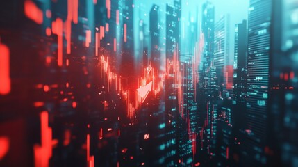 Naklejka premium Soaring to New Heights: A Visual Representation of Digital Growth and Innovation