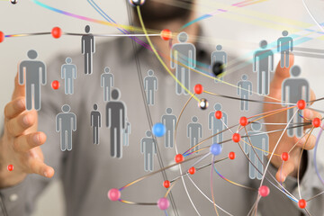 Business intelligence analyst dashboard on virtual - 3d