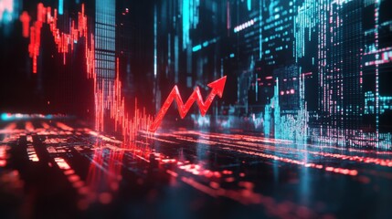 Obraz premium Soaring to New Heights: A Visual Representation of Digital Growth and Innovation