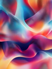 Obraz premium Colorful abstract wave patterns create a vibrant and dynamic digital background for creative projects