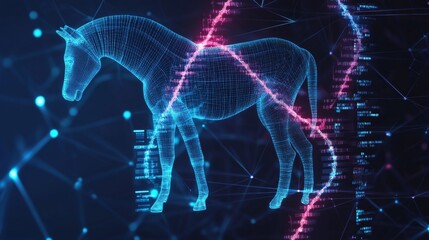 Biologists analyzing genetic protection strategies for animals glowing DNA sequences and holographic conservation data in a cutting-edge lab