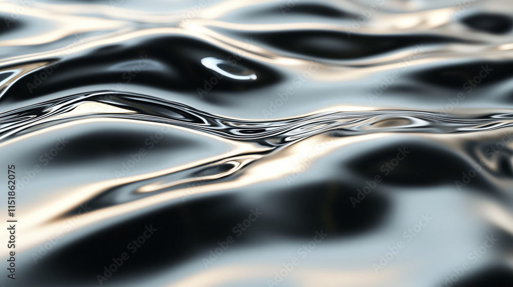 Aufkleber flowing water waves reflective surface texture background calm environment close-up view abstract co