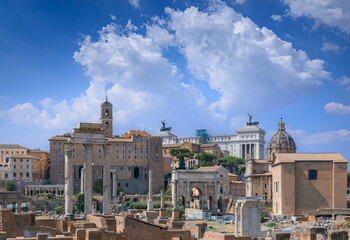 Obraz premium Rome cityscape: view of Roman Forum.