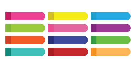 Post note stickers. Collection of realistic labels, stickers, ribbons, tags and banners. Colourful sticky note set isolated on white background. Vector illustration. EPS 10