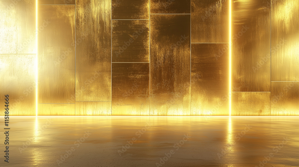 Aufkleber golden texture background studio setting visual art display glossy surfaces reflective environment m