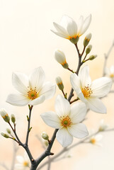 Obraz premium bloom jasmine flowers watercolor ai generated 