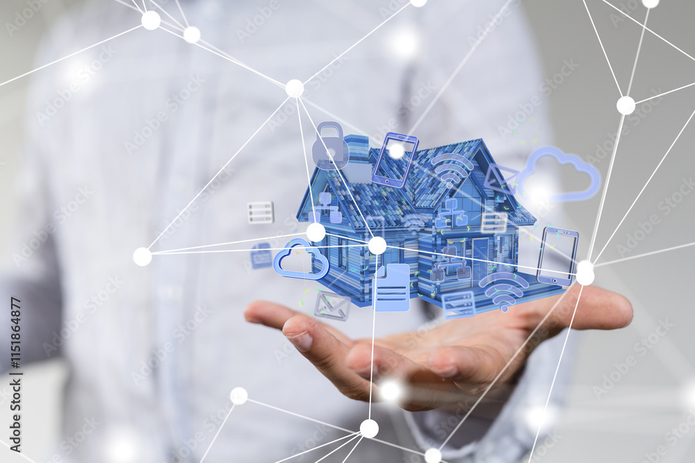 Poster house. data big data visualization background.abstract technology