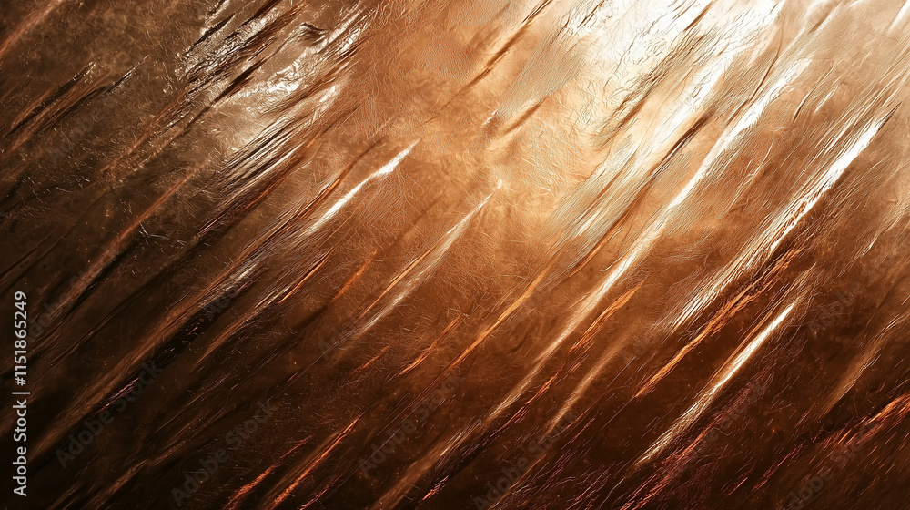 Poster dynamic texture background of shimmering copper abstract art indoor close-up view visual concept exp