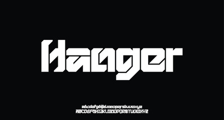 Modern alphabet font. Technology or science creative typography font. vector illustration
