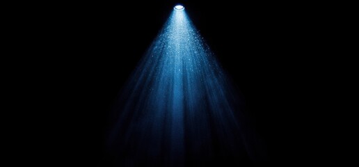 Mystical Blue Spotlight Beam in the Dark