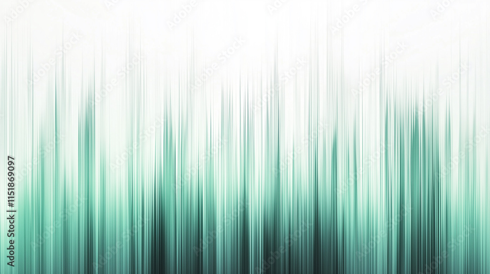 Poster abstract image featuring vertical lines in varying shades of teal and white, creating a soft, modern