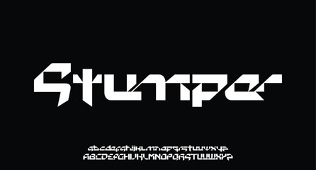 modern minimalist alphabet font. digital space typography vector illustration design
