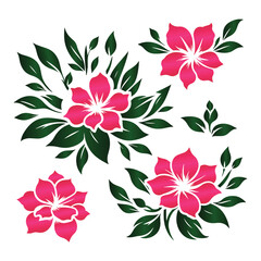 Gardenia flowers vector design on a set with white background