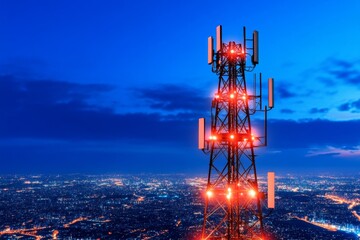 A colorful diagram showing how GSM networks connect mobile devices to base stations and central networks