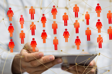 abstract lines with dots over dark background.