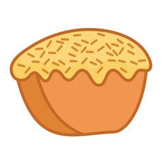 Kue pukis vector icon illustration, gambar kue pokis clip art, traditional snack from indonesia, indonesian traditional food