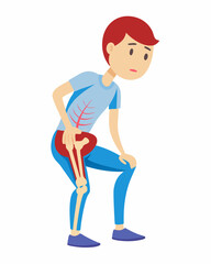 Treating Piriformis Syndrome 3D Vector Design - Free Download for Medical Illustrations.