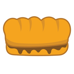 Roti gembong vector icon illustration, roti gembul clip art, gambar roti gembong, traditional snack from indonesia, indonesian traditional food