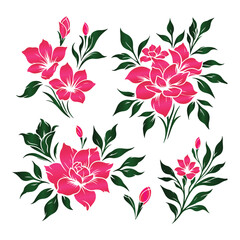 Gardenia flowers vector design on a set with white background