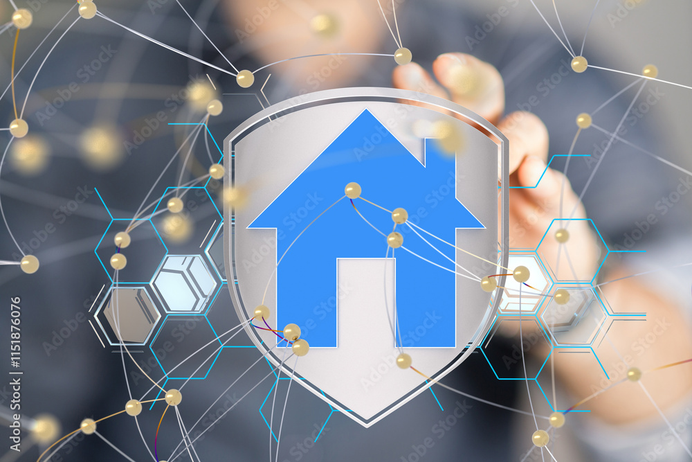 Poster house. data Big data visualization background.Abstract technology