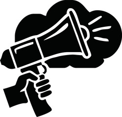 Megaphone graphic icon. Megaphone sign isolated on white background. Vector illustration