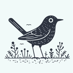 vector illustration of a bird, cartoon bird