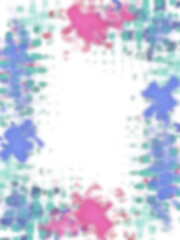 An abstract transparent psychedelic wavy vignette border design element.