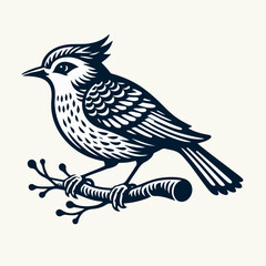 vector illustration of a bird, cartoon bird