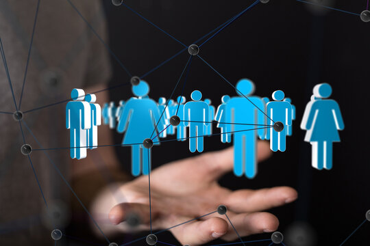 Global network. Blockchain. 3D illustration. Neural networks and artificial intelligence. Abstract