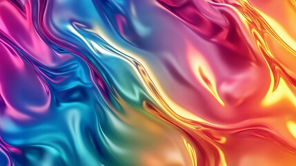 Obraz premium Vibrant y2k-inspired liquid metal gradient with a retro, grainy futuristic texture and bold chromatic hues