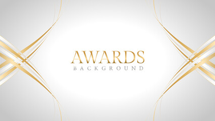 Elegant awards background with gold and silver ribbons, perfect for ceremonies, certificates, presentations, and promotions. Modern and luxurious design exuding prestige and professionalism