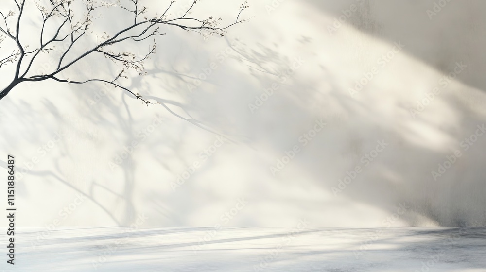 Poster ethereal watercolor pastel backdrop with delicate branch shadows and soft color gradients for a refi