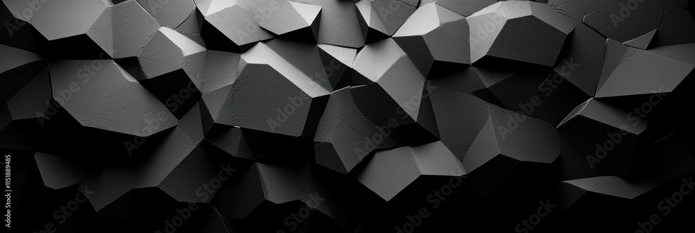 Poster geometric patterns against a black matte background showcasing intricate design and texture