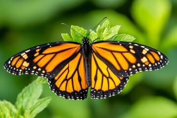 A butterfly emerging from its chrysalis, ready to take flight against a soft, natural background