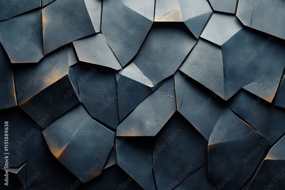 Aufkleber intricate geometric patterns on a black matte background create deep visual interest and texture